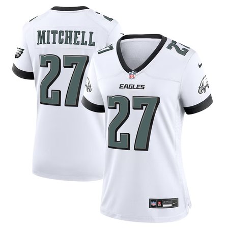 Womens #27 Quinyon Mitchell Midnight Kelly White Philadelphia Eagles Team Game Jersey