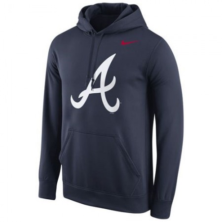 Atlanta Braves Logo Performance Navy Pullover MLB Hoodie