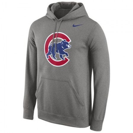 Chicago Cubs Logo Performance Pullover Gray MLB Hoodie