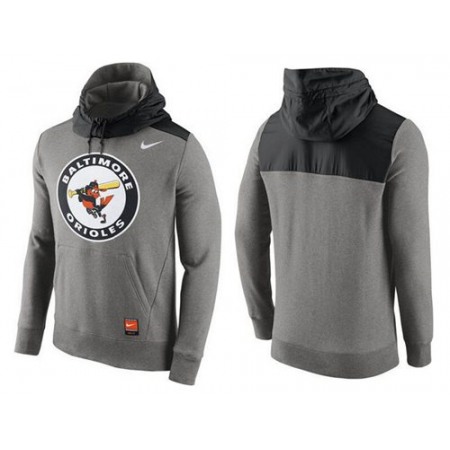 Men's Baltimore Orioles Gray Cooperstown Collection Hybrid Pullover Hoodie