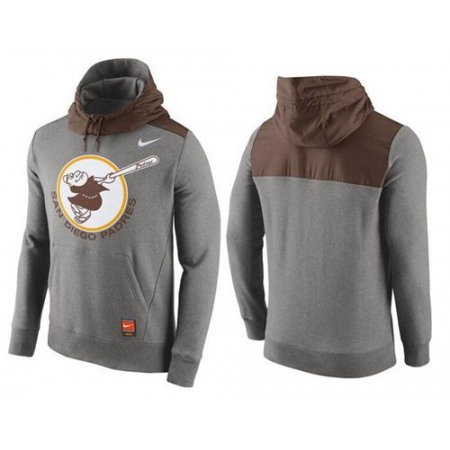 Men's San Diego Padres Gray Cooperstown Collection Hybrid Pullover Hoodie