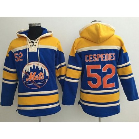 Mets #52 Yoenis Cespedes Blue Sawyer Hooded Sweatshirt MLB Hoodie