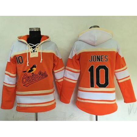 Orioles #10 Adam Jones Orange Sawyer Hooded Sweatshirt MLB Hoodie