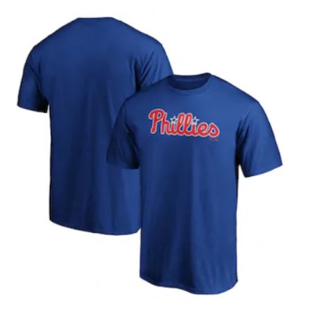 Men's Philadelphia Phillies Royal Wordmark Logo T-Shirt