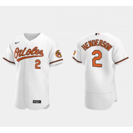 Men's Baltimore Orioles #2 Gunnar Henderson White Flex Base Stitched Baseball Jersey