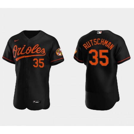 Men's Baltimore Orioles #35 Adley Rutschman Black Flex Base Stitched Baseball Jersey