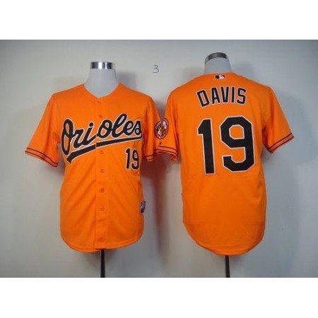 Orioles #19 Chris Davis Orange Cool Base Stitched MLB Jersey