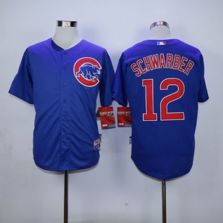 Cubs #12 Kyle Schwarber Blue Cool Base Stitched MLB Jersey