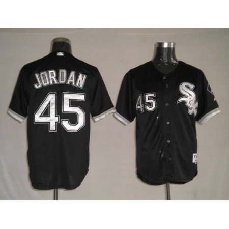 White Sox #45 Michael Jordan Stitched Black MLB Jersey