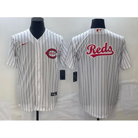 Men's Cincinnati Reds White Field of Dreams Team Big Logo Cool Base Stitched Baseball Jersey