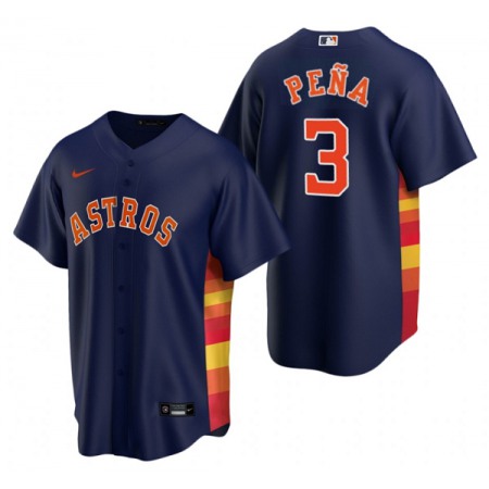 Men's Houston Astros #3 Jeremy Pena Navy Cool Base Stitched Jersey