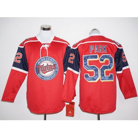 Twins #52 Byung-Ho Park Red Long Sleeve Stitched MLB Jersey