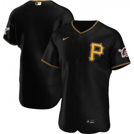 Men's Pittsburgh Pirates Blank Black Flex Base Stitched Jersey