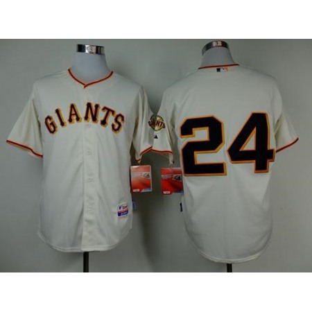 Giants #24 Willie Mays Cream Cool Base Stitched MLB Jersey