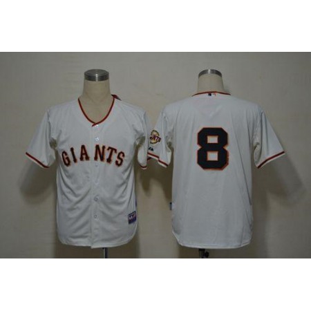 Giants #8 Hunter Pence Cream Cool Base Stitched MLB Jersey