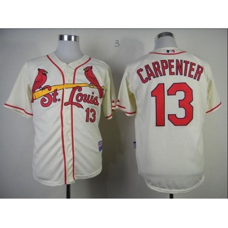 Cardinals #13 Matt Carpenter Cream Cool Base Stitched MLB Jersey