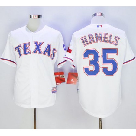 Rangers #35 Cole Hamels White Cool Base Stitched MLB Jersey