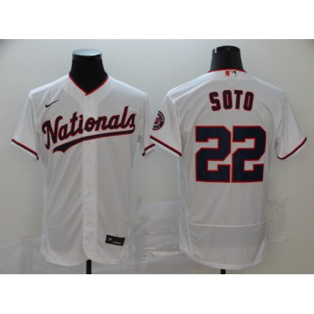 Men's Washington Nationals #22 Juan Soto White Flex Base Stitched MLB Jersey