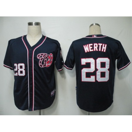 Nationals #28 Jayson Werth Navy Blue Cool Base Stitched MLB Jersey