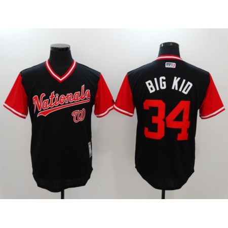 Men's Washington Nationals #34 Big Kid Navy Stitched Jersey