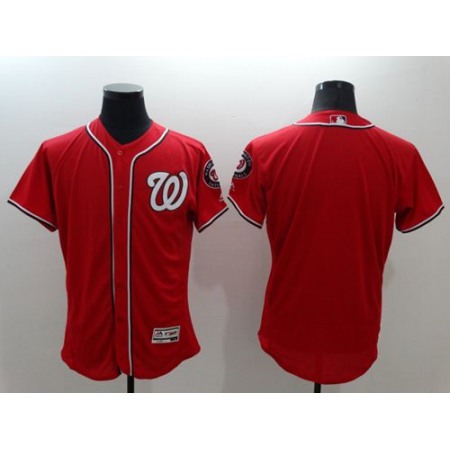 Nationals Blank Red Flexbase Authentic Collection Stitched MLB Jersey