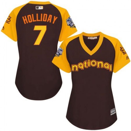 Cardinals #7 Matt Holliday Brown 2016 All-Star National League Women's Stitched MLB Jersey