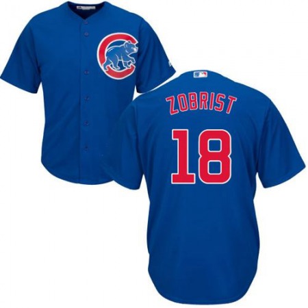 Cubs #18 Ben Zobrist Blue Alternate Stitched Youth MLB Jersey