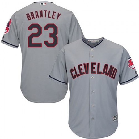 indians #23 Michael Brantley Grey Road Stitched Youth MLB Jersey