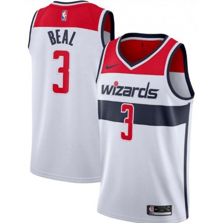 Men's Washington Wizards #3 Bradley Beal White Association Edition Stitched Jersey