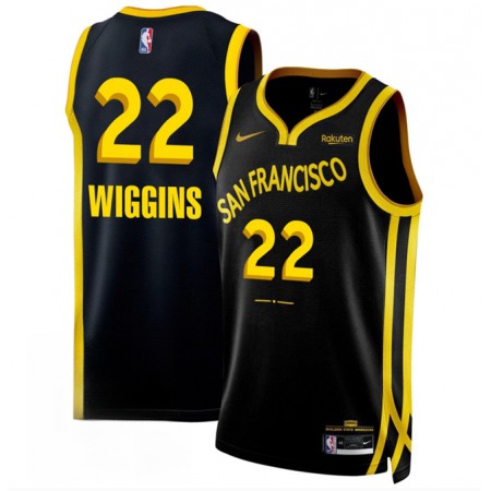 Men's Golden State Warriors #22 Andrew Wiggins Black 2023/24 City Edition Stitched Basketball Jersey