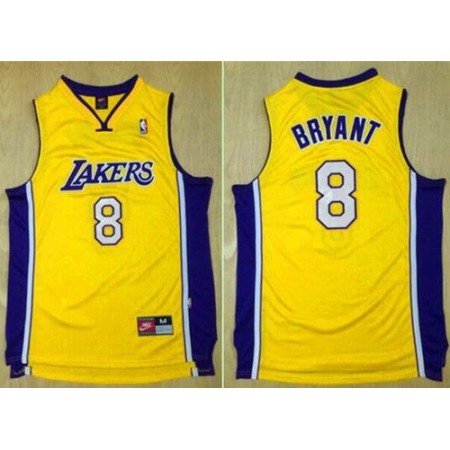 Lakers #8 Kobe Bryant Gold Throwback Stitched NBA Jersey