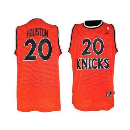 Knicks #20 Allan Houston Orange Throwback Stitched NBA Jersey