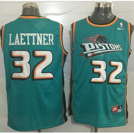 Pistons #32 Christian Laettner Green Throwback Stitched NBA Jersey