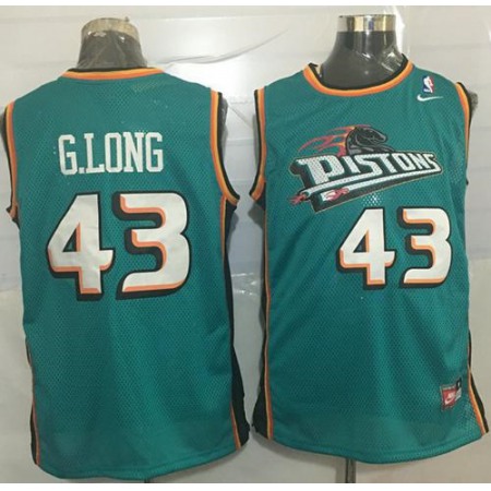 Pistons #43 Grant Long Green Throwback Stitched NBA Jersey