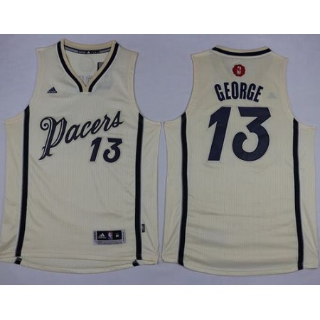 Pacers #13 Paul George Cream 2015-2016 Christmas Day Stitched NBA Jersey
