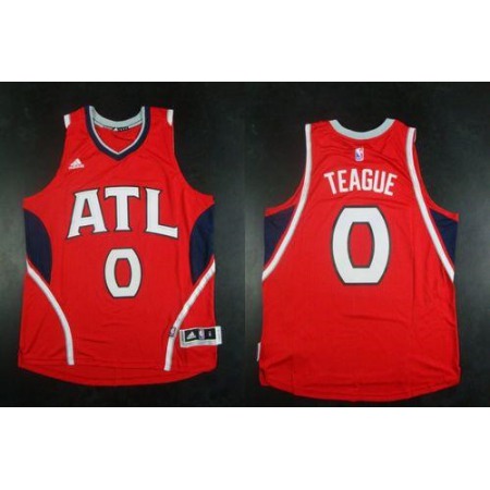 Revolution 30 Hawks #0 Jeff Teague Red Stitched NBA Jersey