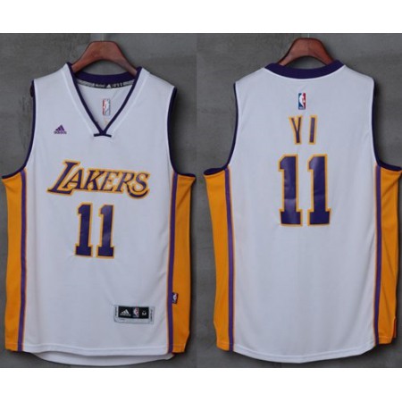 Lakers #11 Yi Jianlian White Stitched NBA Jersey