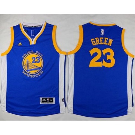 Warriors #23 Draymond Green Blue Stitched Youth NBA Jersey