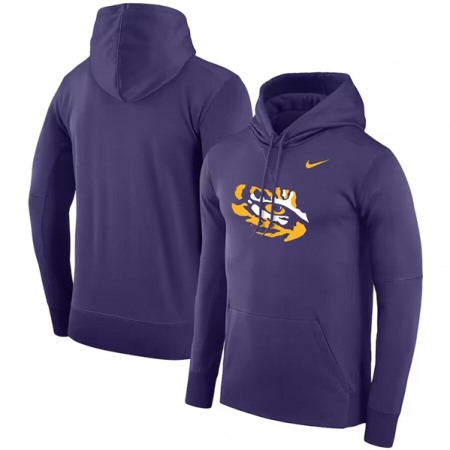 Men's LSU Tigers Purple Purple Performance Pullover Hoodie