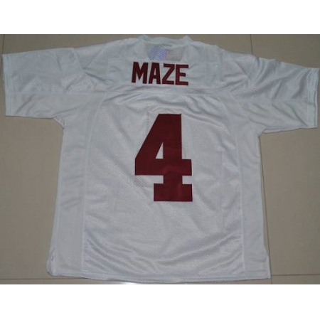 Crimson Tide #4 Marquis Maze White Stitched NCAA Jersey