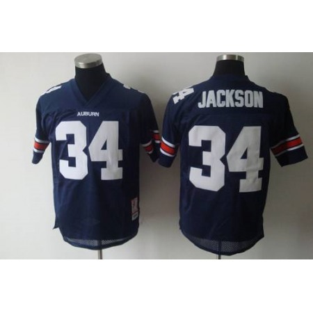 Tigers #34 Bo Jackson Blue Stitched NCAA Jersey