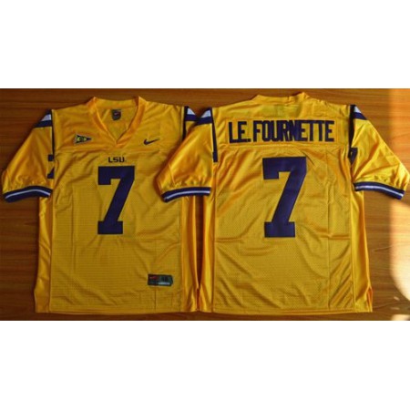 LSU Tigers #7 Leonard Fournette Gold Stitched NCAA Jersey