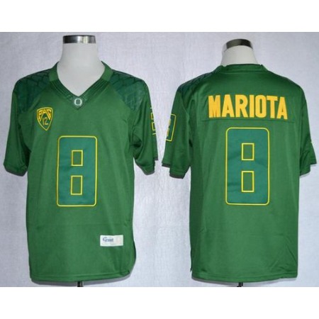 Ducks #8 Marcus Mariota Dark Green Limited Stitched NCAA Jersey