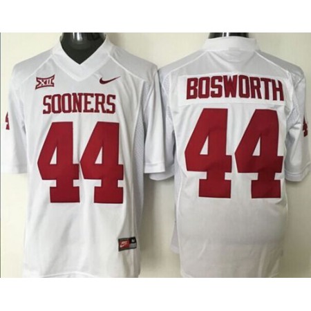 Sooners #44 Brian Bosworth White XII Stitched NCAA Jersey