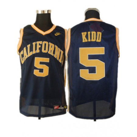 Golden Bears #5 Jason Kidd Blue Basketball Stitched NCAA Jersey