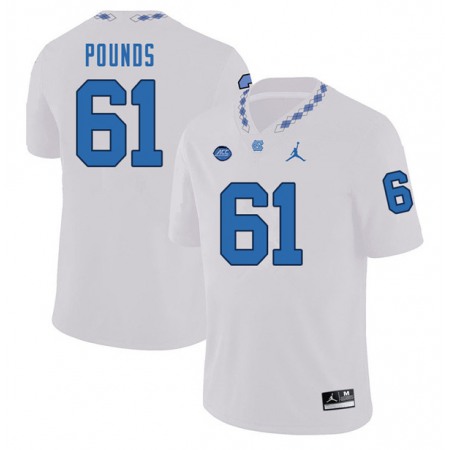 North Carolina #61 Diego Pounds White Stitched NCAA Jersey