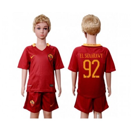 Roma #92 El Shaarawy Home Kid Soccer Club Jersey