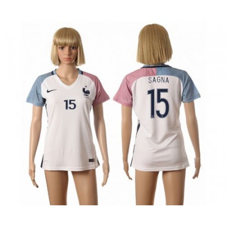 Women's France #15 Sagna Away Soccer Country Jersey