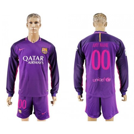 Barcelona Personalized Away Long Sleeves Soccer Club Jersey