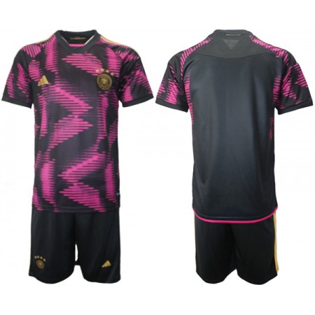 Men's Germany Custom Pink/Black 2022 FIFA World Cup Away Soccer Jersey Suit